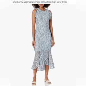 Shoshanna Gray Asymmetrical Ruffled Midi Dress